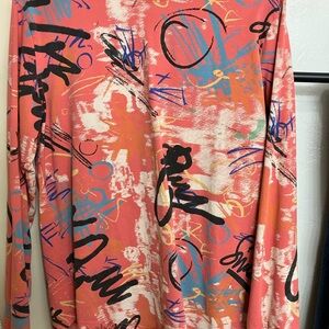 Abstract Print Crewneck Sweater